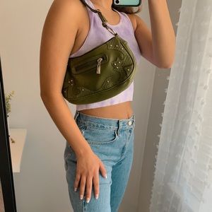 vintage green shoulder bag